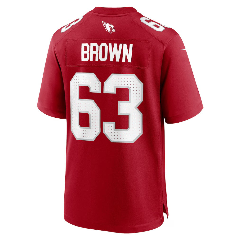 A.Cardinals #63 Evan Brown Cardinal Jermy Team Game Jersey