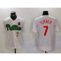 Philadelphia Phillies #7 Trea Turner White Green Jermy Cool Base Stitched Jerseys