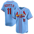St. Louis Cardinals #11 Victor Scott II Light Blue Jermy Alternate Limited Stitched Jersey