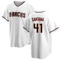 Arizona Diamondbacks #41 Carlos Santana Player White Jermy Home Game Stitched Jerseys