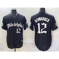 Philadelphia Phillies #12 Kyle Schwarber Black Jermy Gothic Vapor Limited Stitched Jersey