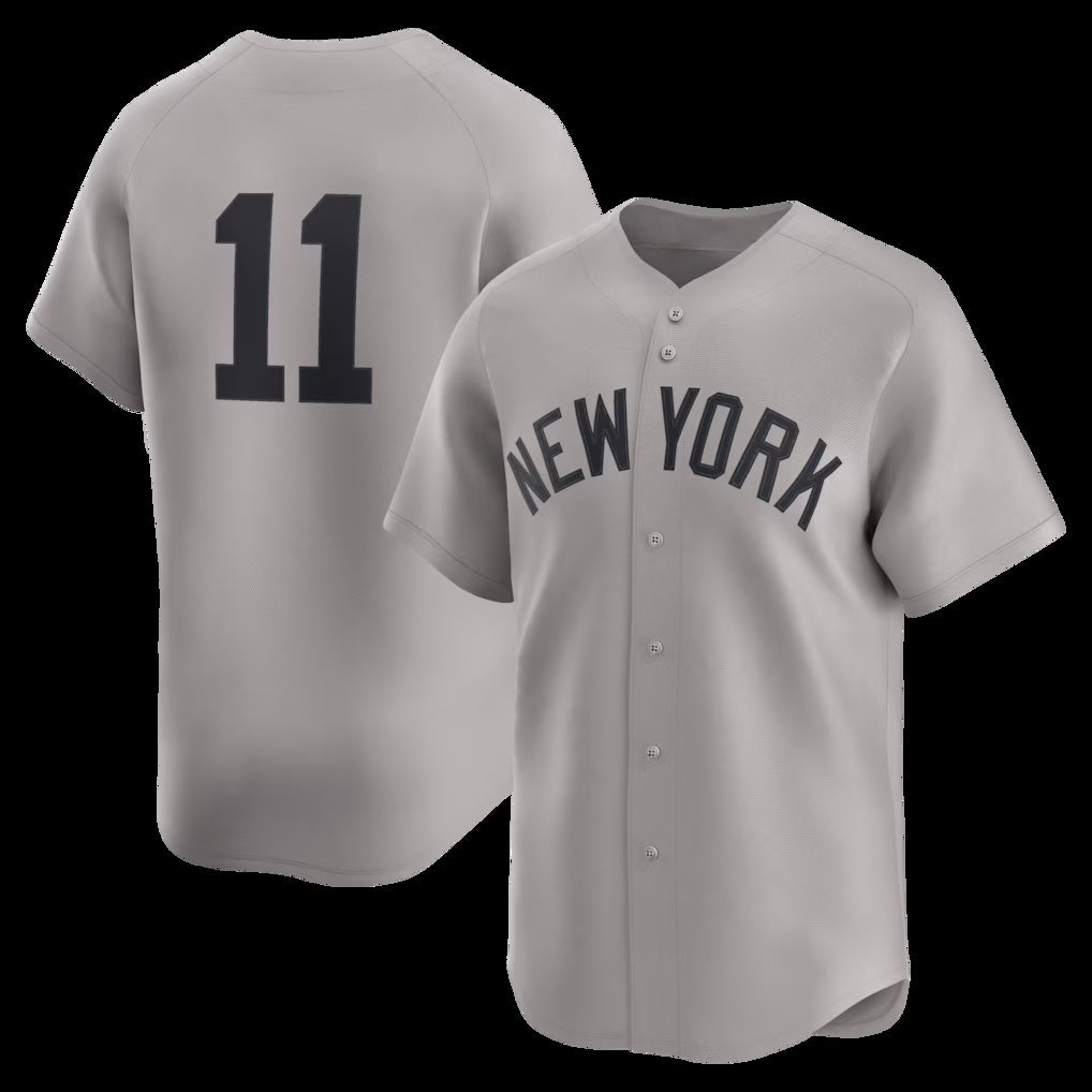 New York Yankees #11 Anthony Volpe Gray Jermy Road Limited Player Jersey