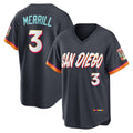 San Diego Padres #3 Jackson Merrill Obsidian Jermy 2026 City Connect Stadium Jersey