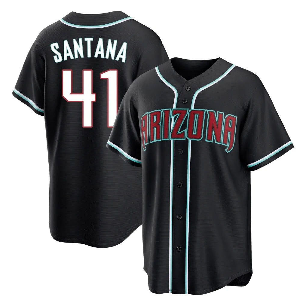 Arizona Diamondbacks #41 Carlos Santana Player Black Jermy Home Game Stitched Jerseys