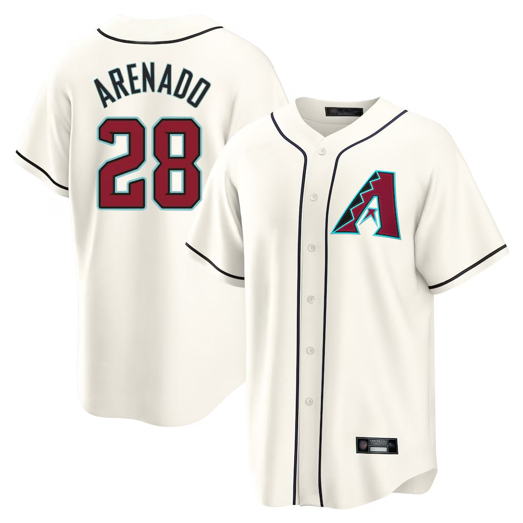 Arizona Diamondbacks #28 Nolan Arenado Player Cream Jermy Home Game Stitched Jerseys