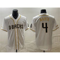 Arizona Diamondbacks #4 Ketel Marte White Jermy Gold Cool Base Stitched Jersey