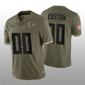 Custom A.Falcons ACTIVE PLAYER 2022 Olive Jermy Salute To Service Limited Stitched Jersey