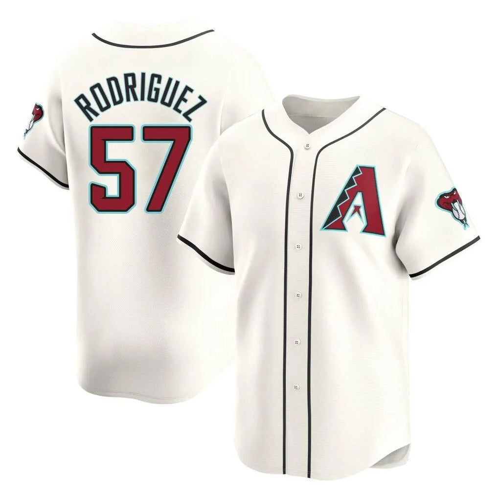 Arizona Diamondbacks #57 Eduardo Rodriguez Player Cream Jermy Limited Home Game Stitched Jerseys