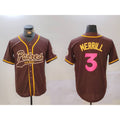 San Diego Padres #3 Jackson Merrill Brown Jermy Cool Base Stitched Jerseys