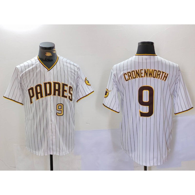 San Diego Padres #9 Jake Cronenworth White Jermy Team Logo Stitched Cool Base Jerseys