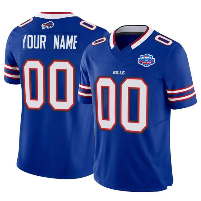 Custom B.Bills Active Player Blue Jermy 2025 F.U.S.E. With Farewell Patch Vapor Untouchable Limited Stitched Jersey