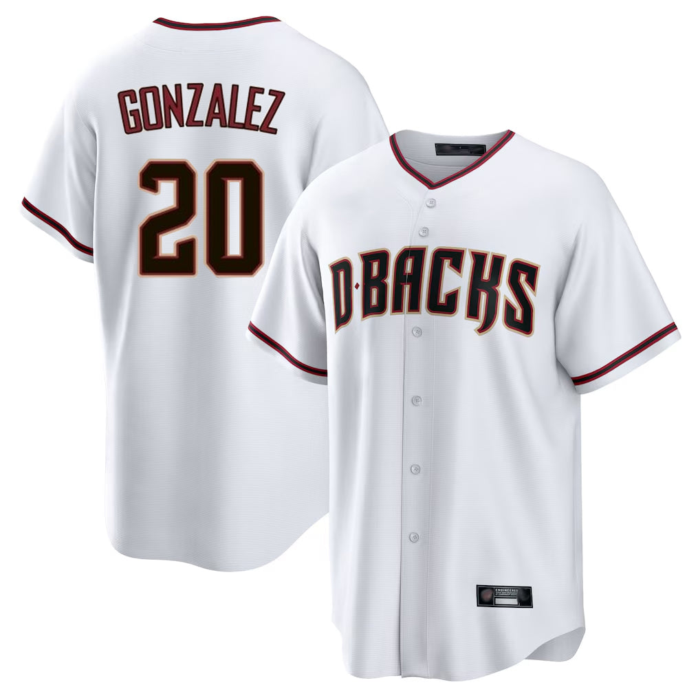 Arizona Diamondbacks #20 Luis Gonzalez Player White Jermy Home Game Stitched Jerseys