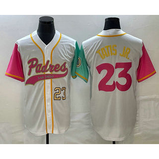 San Diego Padres #23 Fernando Tatis Jr Number White Jermy NEW 2023 City Connect Cool Base Stitched Jersey 2