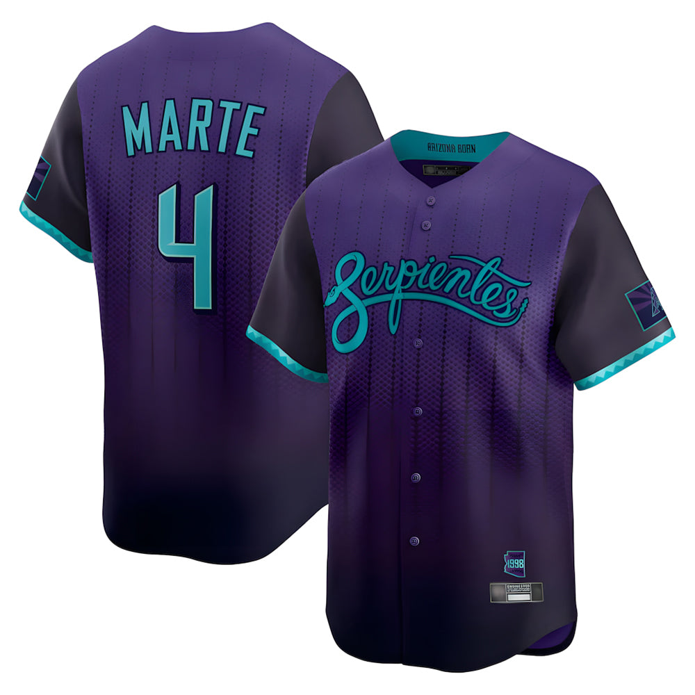 Arizona Diamondbacks #4 Ketel Marte Player Purple Jermy City Connect Limited Home Game Stitched Jerseys