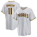 San Diego Padres #11 Yu Darvish White Jermy Home Replica Player Jersey