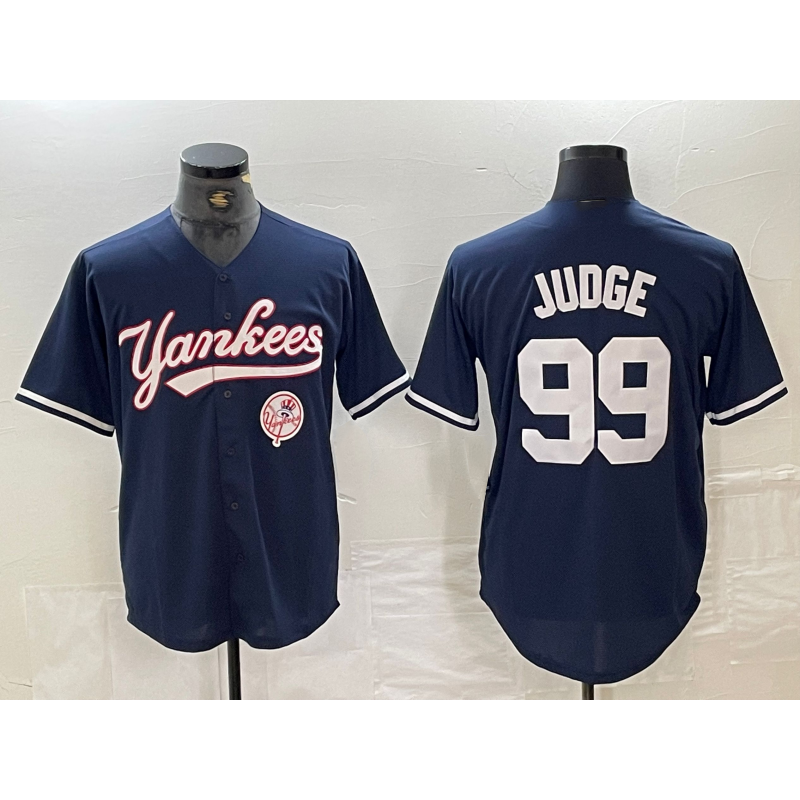 New York Yankees #99 Aaron Judge Navy Jermy With Patch Cool Base Stitched Jersey