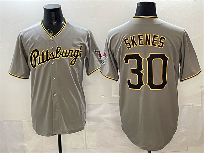 Pittsburgh Pirates #30 Paul Skenes Gray Jermy Limited Stitched Jersey