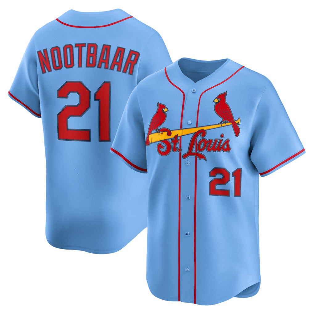 St. Louis Cardinals #21 Lars Nootbaar Light Blue Jermy Alternate Limited Jersey