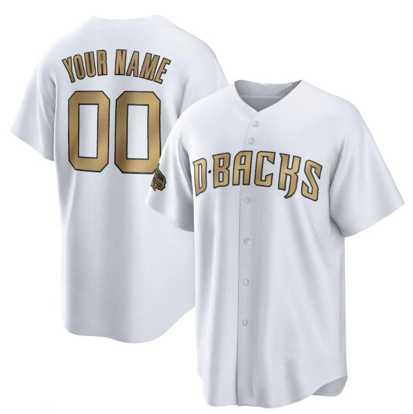 Custom Arizona Diamondbacks Active Player White Jermy 2022 All-Star Cool Base Stitched Jersey