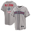 Arizona Diamondbacks #8 James McCann Player Gray Jermy USA 250 Fourth of July Home Game Stitched Jerseys