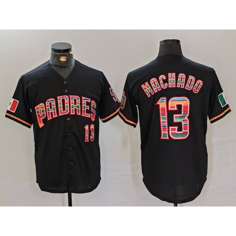 San Diego Padres #13 Manny Machado Black Jermy Mexico Cool Base Stitched Jersey