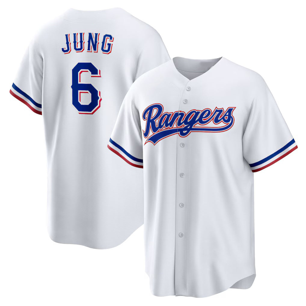 Texas Rangers #6 Josh Jung White Jermy Replica Player Jersey