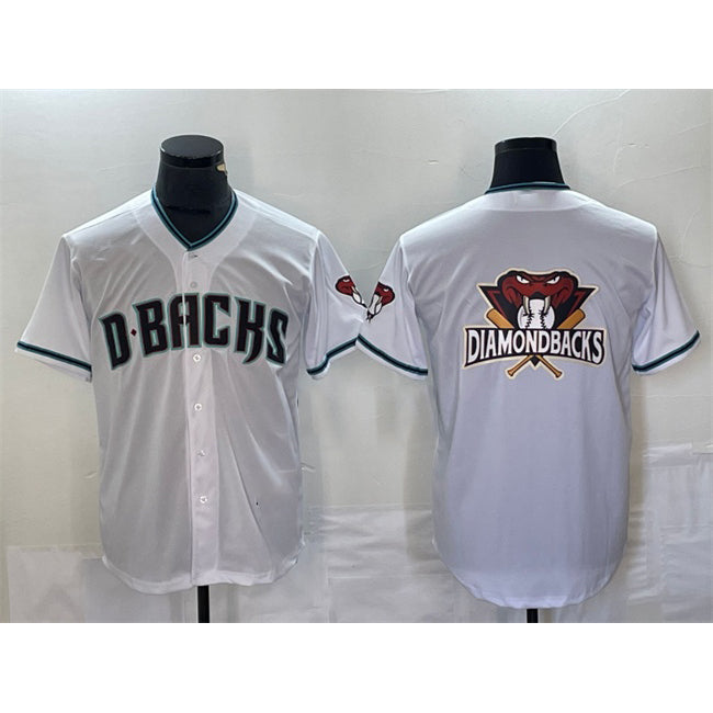 Arizona Diamondbacks White Jermy Team Big Logo Cool Base Stitched Jersey 2