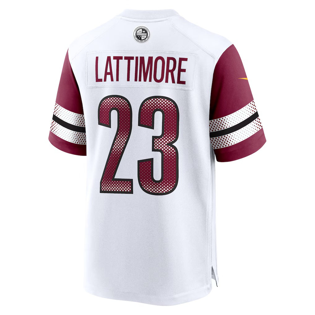 W.Commanders #23 Marshon Lattimore White Jermy Game Jersey