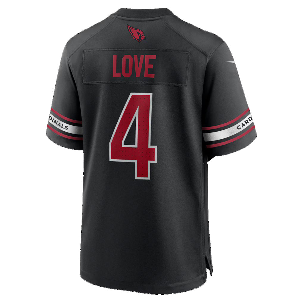 A.Cardinals #4 Jeremiyah Love Black Jermy Alternate Game Player Jersey