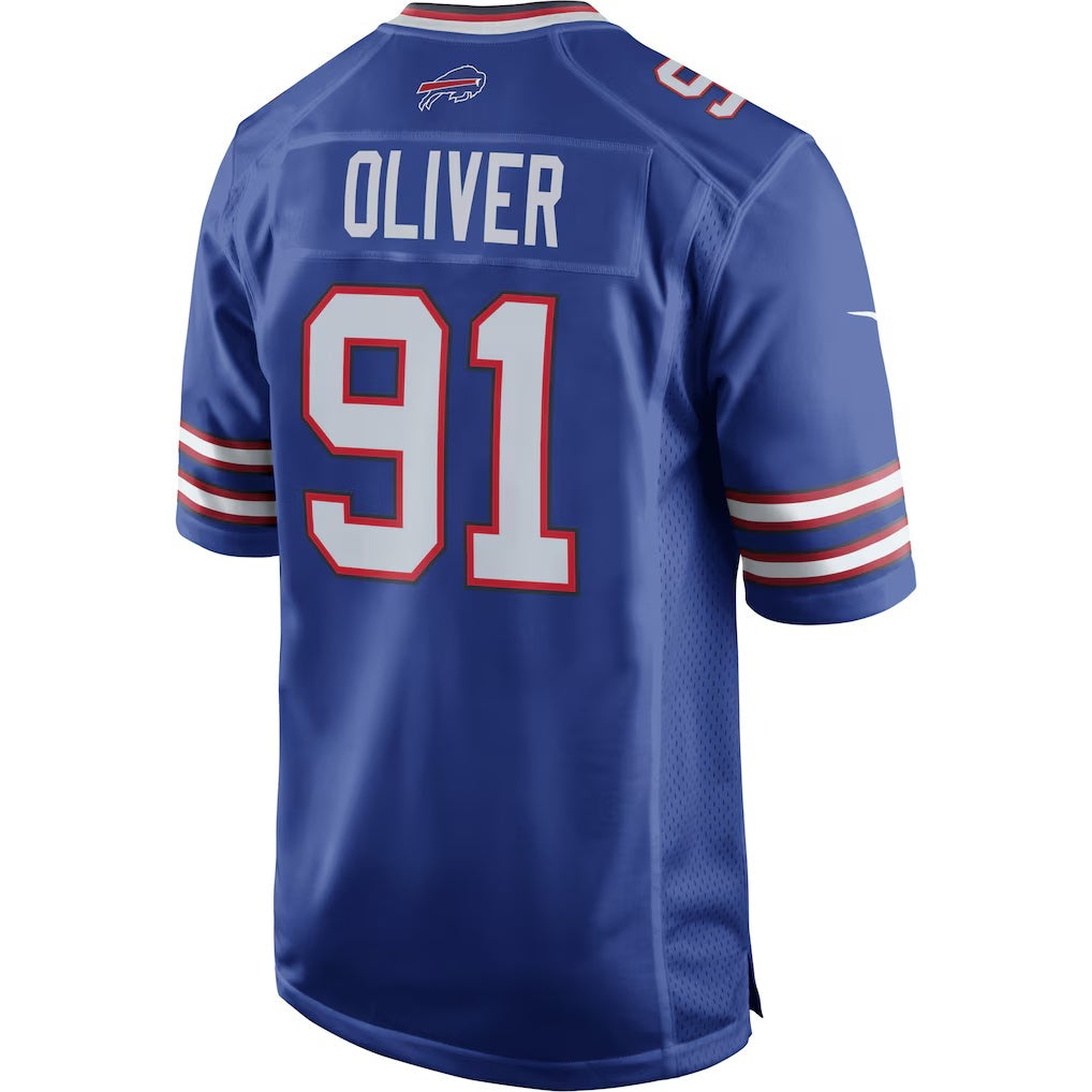 B.Bills #91 Ed Oliver Royal Jermy Team Game Player Jersey
