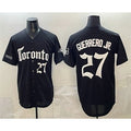 Toronto Blue Jays #27 Vladimir Guerrero Jr Black Jermy Gothic North Edition Limited Stitched Jersey