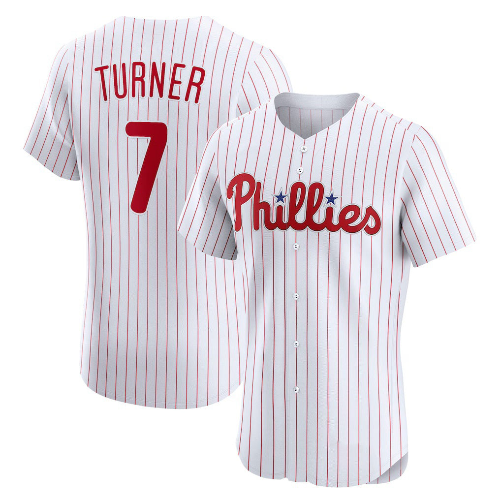 Philadelphia Phillies #7 Trea Turner White Jermy Home Elite Jersey