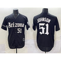 Arizona Diamondbacks #51 Randy Johnson Black Jermy 'Gothic Desert Fang Edition' Vapor Premier Limited Stitched Jersey