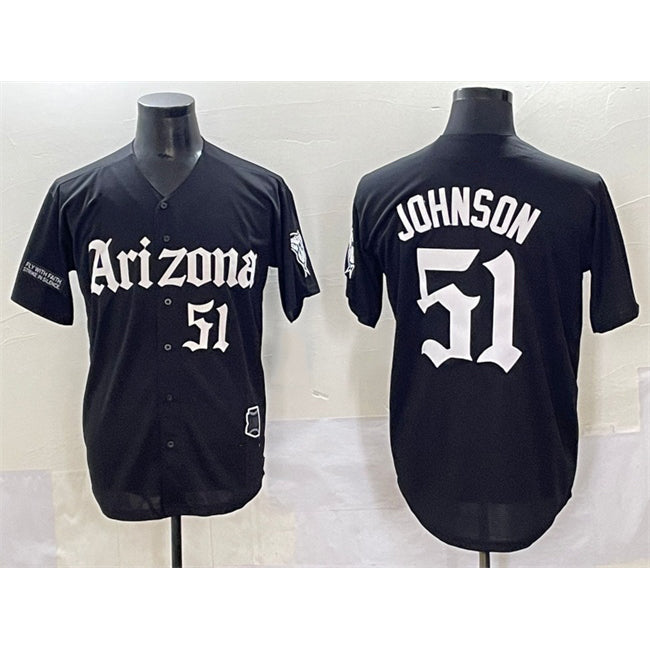 Arizona Diamondbacks #51 Randy Johnson Black Jermy 'Gothic Desert Fang Edition' Vapor Premier Limited Stitched Jersey