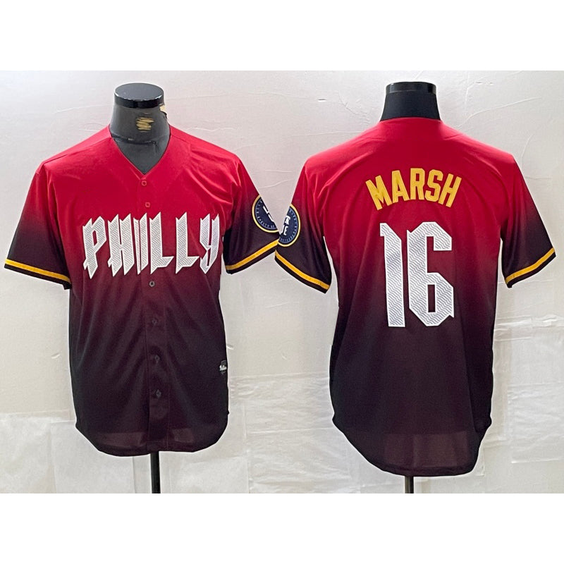 Philadelphia Phillies #16 Brandon Marsh Red Jermy 2024 City Cool Base Jersey