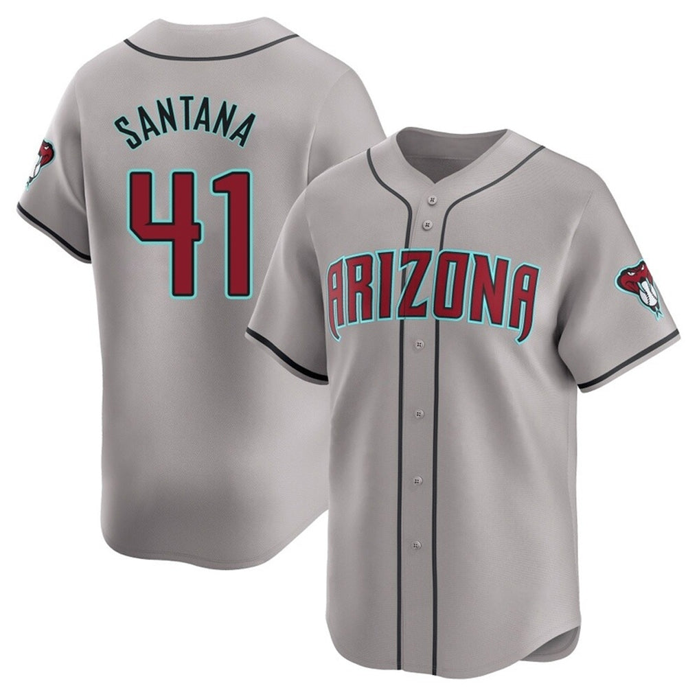 Arizona Diamondbacks #41 Carlos Santana Player Gray Jermy Road Limited Home Game Stitched Jerseys