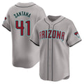 Arizona Diamondbacks #41 Carlos Santana Player Gray Jermy Road Limited Home Game Stitched Jerseys