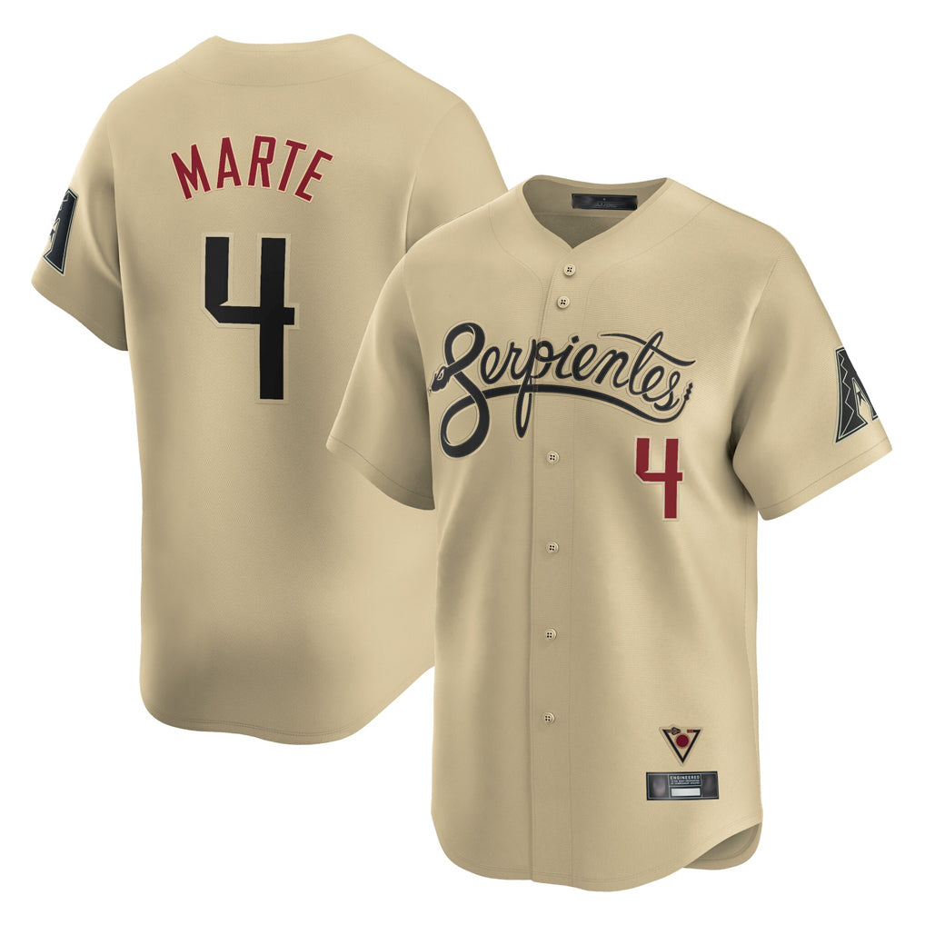 Arizona Diamondbacks #4 Ketel Marte Player Tan Jermy City Connect Limited Home Game Stitched Jerseys