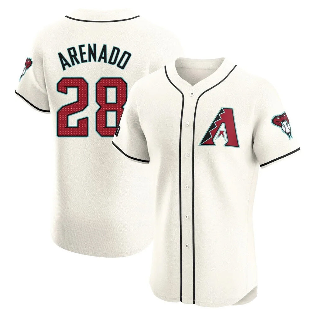 Arizona Diamondbacks #28 Nolan Arenado Player Cream Jermy Limited Elite Home Game Stitched Jerseys