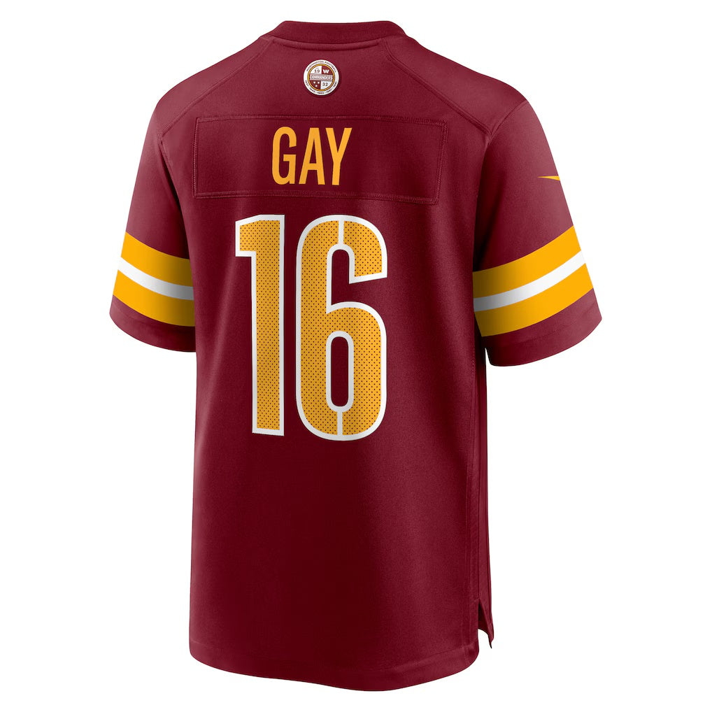 W.Commanders #16 Matt Gay Burgundy Jermy Team Game Jersey