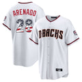 Arizona Diamondbacks #28 Nolan Arenado Player White Jermy USA 250 Fourth of July Home Game Stitched Jerseys