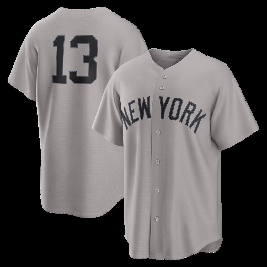 New York Yankees #13 Jazz Chisholm Jr. Gray Jermy Road Replica Jersey