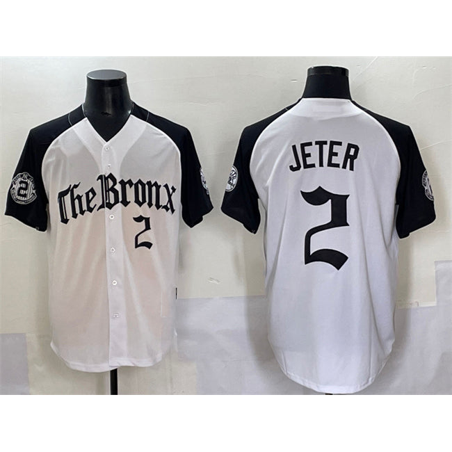 New York Yankees #2 Derek Jeter White Black Jermy 'Gothic Legacy Edition' Vapor Premier Limited Stitched Jersey