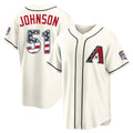 Arizona Diamondbacks #51 Randy Johnson Player Cream Jermy USA 250 Fourth of July Home Game Stitched Jerseys