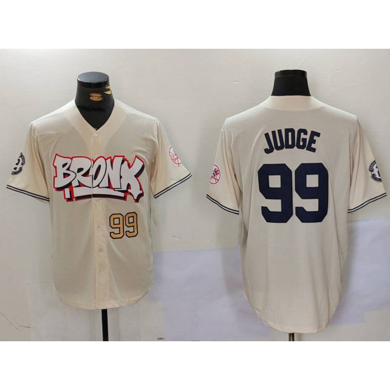 New York Yankees #99 Aaron Judge Cream Jermy Limited Stitched Jerseys