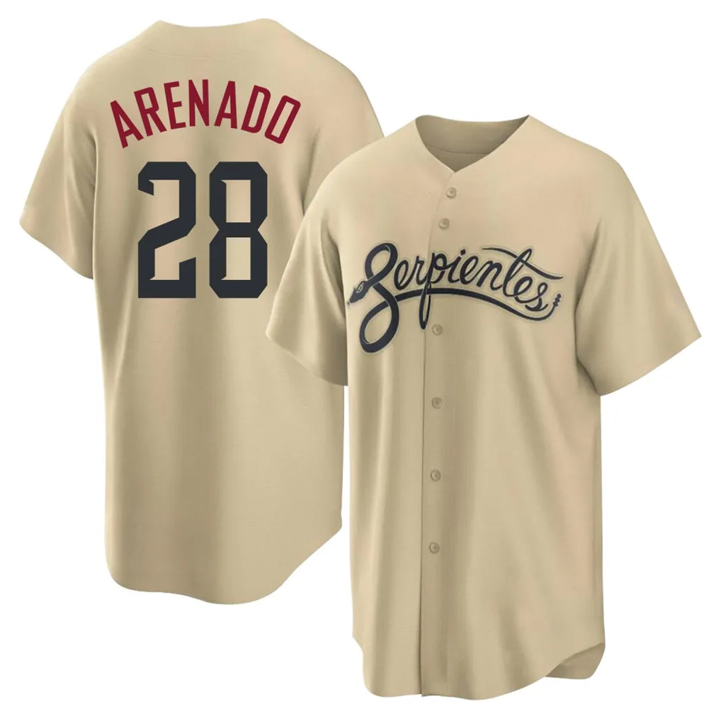 Arizona Diamondbacks #28 Nolan Arenado Player Tan Jermy City Connect Home Game Stitched Jerseys
