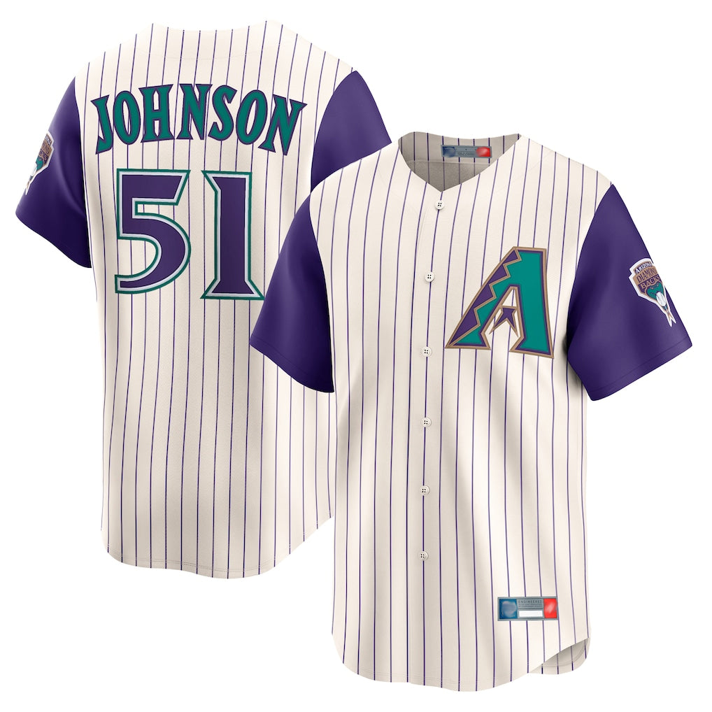 Arizona Diamondbacks #51 Randy Johnson Player Cream Jermy Throwback Cooperstown Collection Limited Stitched Jerseys