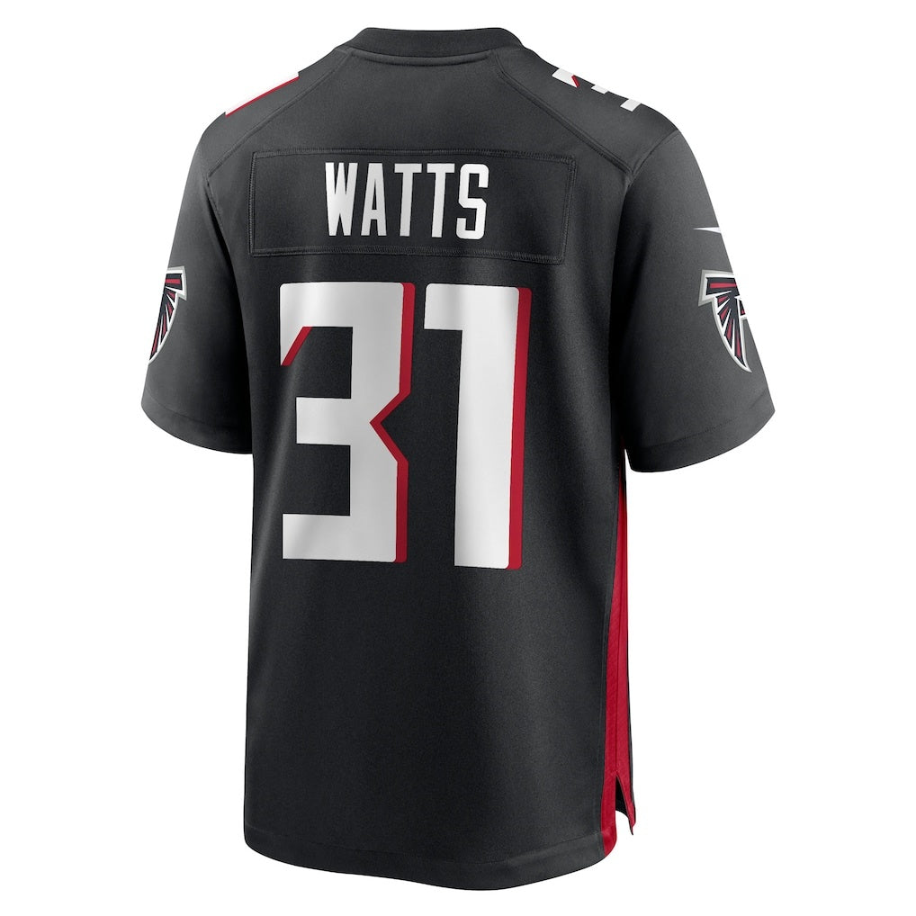 A.Falcons #31 Xavier Watts Black Jermy Team Game Jersey