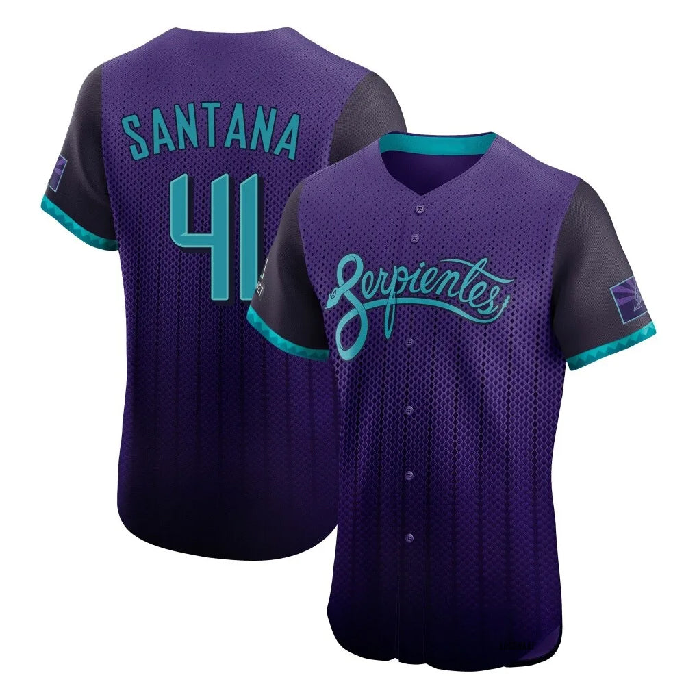 Arizona Diamondbacks #41 Carlos Santana Player Purple Jermy City Connect Limited Elite Home Game Stitched Jerseys