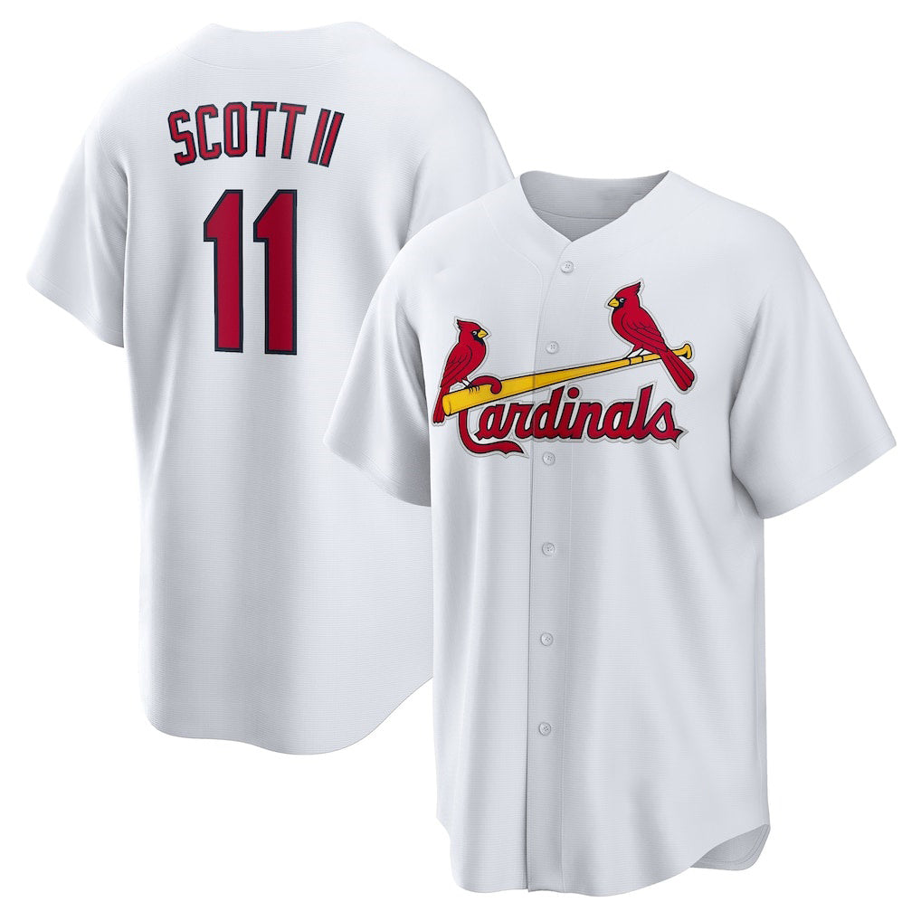 St. Louis Cardinals #11 Victor Scott II White Jermy Home Replica Jersey